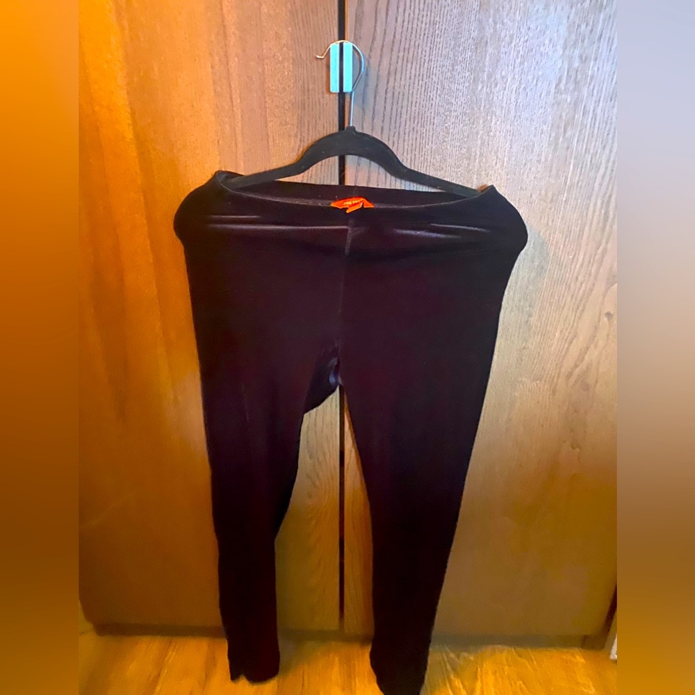 Black Crushed Velvet Super Soft Tights Stretchy Elastic Waist Joe Fresh Like New